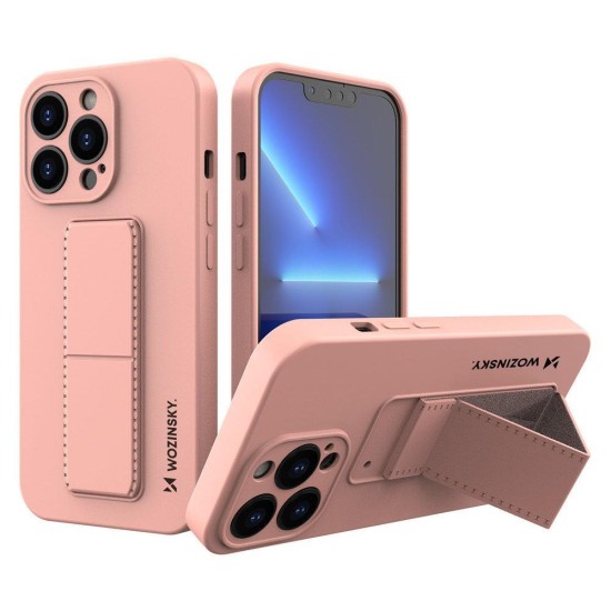 Wozinsky Kickstand Case iPhone 13 Pro Silicone Case with Stand Pink Wozinsky Kickstand Case iPhone 13 Pro Silicone Case with Stand Pink