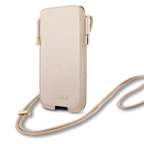 Guess Handbag GUHCP12MSAPSLG 6.1" gold/gold Saffiano Guess Handbag GUHCP12MSAPSLG 6.1" gold/gold Saffiano