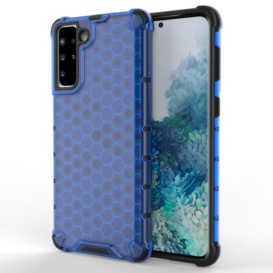 Honeycomb case armored cover with a gel frame for Samsung Galaxy S22 + (S22 Plus) blue Honeycomb case armored cover with a gel frame for Samsung Galaxy S22 + (S22 Plus) blue