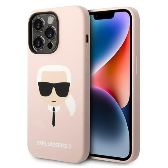 Karl Lagerfeld KLHMP14XSLKHLP iPhone 14 Pro Max 6.7 "hardcase light pink / light pink Silicone Karl`s Head Magsafe Karl Lagerfeld KLHMP14XSLKHLP iPhone 14 Pro Max 6.7 "hardcase light pink / light pink Silicone Karl`s Head Magsafe
