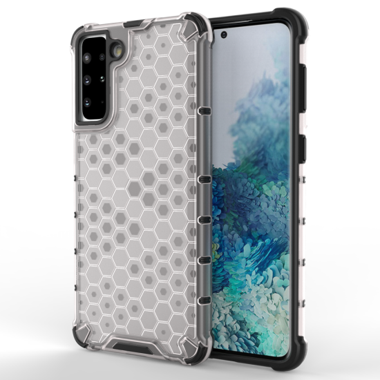 Honeycomb Case armor cover with TPU Bumper for Samsung Galaxy S21+ 5G (S21 Plus 5G) transparent Honeycomb Case armor cover with TPU Bumper for Samsung Galaxy S21+ 5G (S21 Plus 5G) transparent