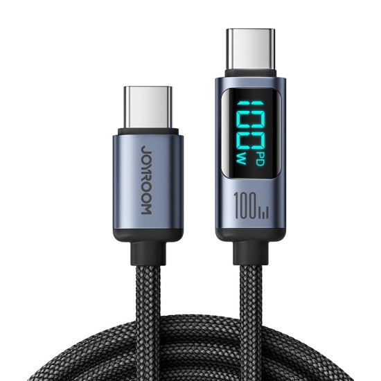 Joyroom Prism Series A16 USB-C / USB-C 100W 1.2m Cable with LED Display - Black Joyroom Prism Series A16 USB-C / USB-C 100W 1.2m Cable with LED Display - Black