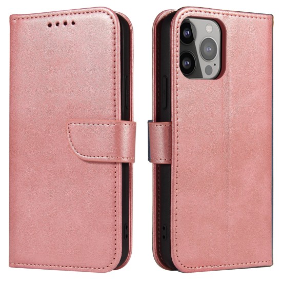 Magnet Case elegant bookcase type case with kickstand for iPhone 13 Pro pink Magnet Case elegant bookcase type case with kickstand for iPhone 13 Pro pink