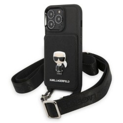Karl Lagerfeld KLHCP13XSAIPCK iPhone 13 Pro Max 6.7" hardcase black/black Saffiano Metal Ikonik