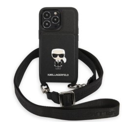 Karl Lagerfeld KLHCP13XSAIPCK iPhone 13 Pro Max 6.7" hardcase black/black Saffiano Metal Ikonik