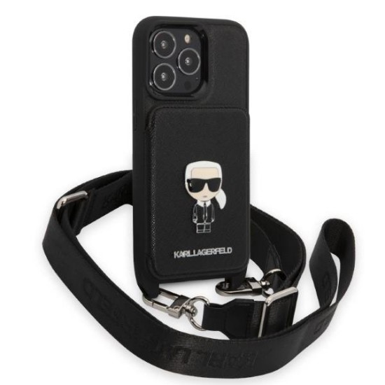 Karl Lagerfeld KLHCP13XSAIPCK iPhone 13 Pro Max 6.7" hardcase black/black Saffiano Metal Ikonik