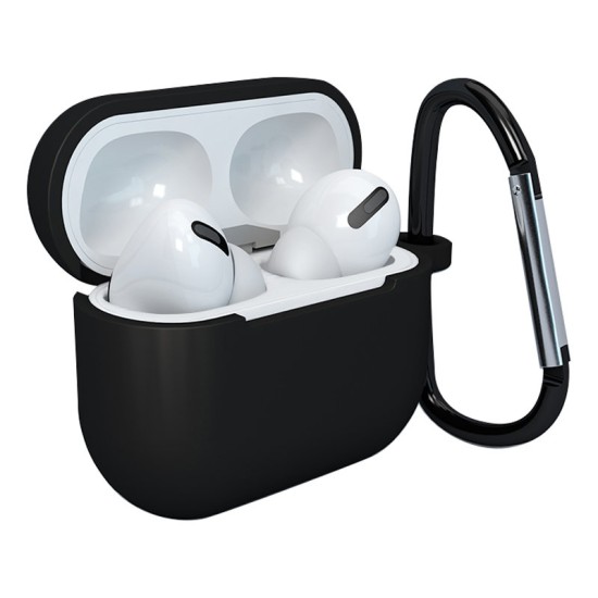 Case for AirPods 3 silicone soft case for headphones + keychain lobster clasp pendant black (case D) Case for AirPods 3 silicone soft case for headphones + keychain lobster clasp pendant black (case D)