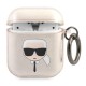 Karl Lagerfeld Glitter Karl&amp;#39;s Head Case for AirPods 1/2 - Gold