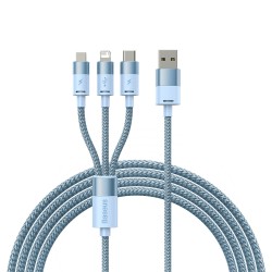Baseus StarSpeed 3in1 cable USB-A - Micro-USB / Lightning / USB-C 3.5A 1.2m blue