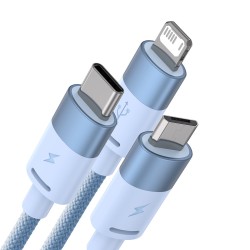 Baseus StarSpeed 3in1 cable USB-A - Micro-USB / Lightning / USB-C 3.5A 1.2m blue Baseus StarSpeed 3in1 cable USB-A - Micro-USB / Lightning / USB-C 3.5A 1.2m blue