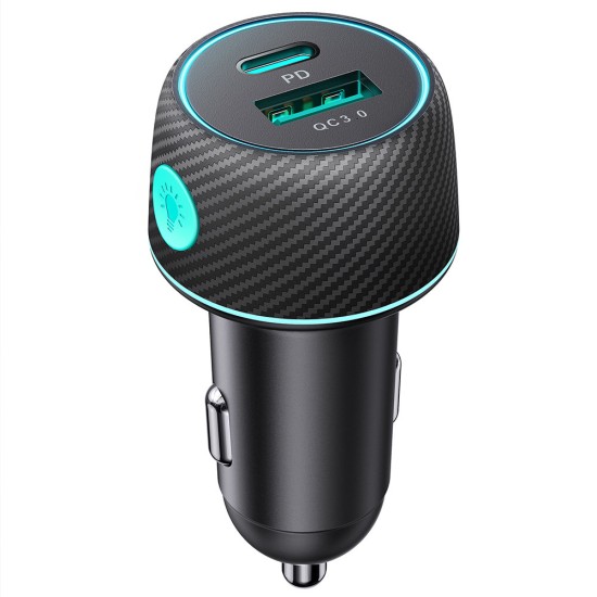 60W USB-C USB-A car charger Joyroom JR-CCN01 - black 60W USB-C USB-A car charger Joyroom JR-CCN01 - black