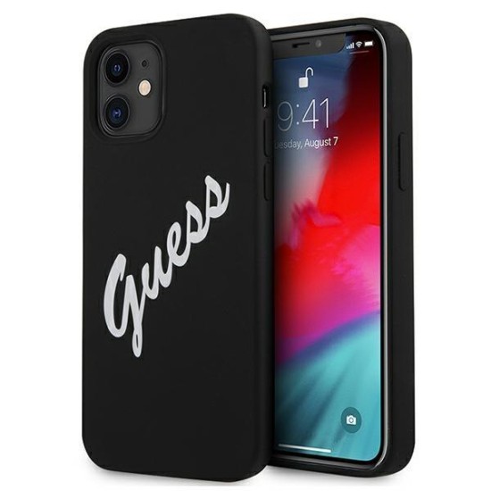 Guess GUHCP12SLSVSBW iPhone 12 mini 5.4" black and white hardcase Silicone Vintage Guess GUHCP12SLSVSBW iPhone 12 mini 5.4" black and white hardcase Silicone Vintage