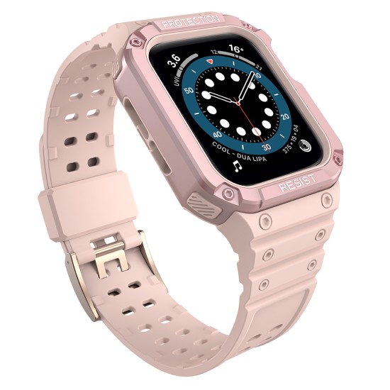 Protect Strap Band for Apple Watch 42/44/45mm Armored Case Strap - Pink Protect Strap Band for Apple Watch 42/44/45mm Armored Case Strap - Pink
