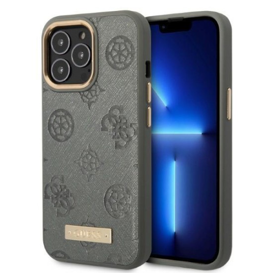 Guess GUHMP13XSAPSTG iPhone 13 Pro Max 6.7" grey/grey hardcase Peony Logo Plate MagSafe Guess GUHMP13XSAPSTG iPhone 13 Pro Max 6.7" grey/grey hardcase Peony Logo Plate MagSafe