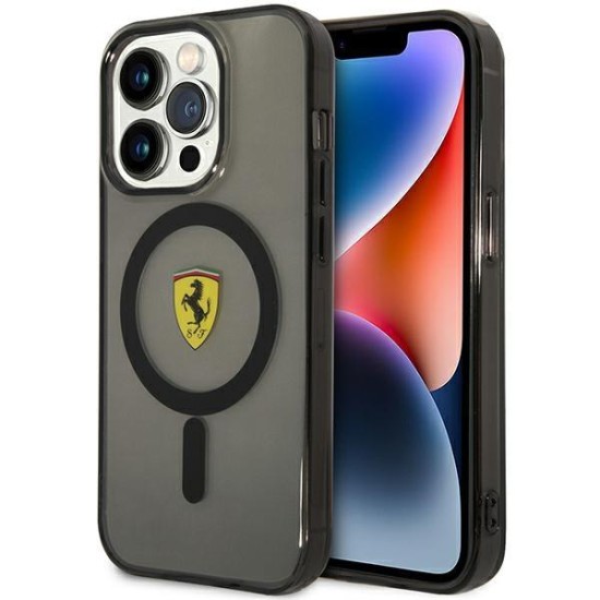 Ferrari FEHMP14LUKK iPhone 14 Pro 6.1" black/black hardcase Translucent Magsafe Ferrari FEHMP14LUKK iPhone 14 Pro 6.1" black/black hardcase Translucent Magsafe