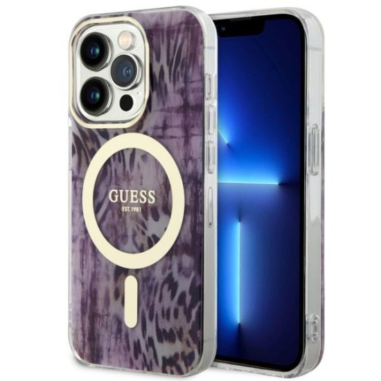 Guess GUHMP14XHLEOPWP iPhone 14 Pro Max 6.7" pink/pink hardcase Leopard MagSafe Guess GUHMP14XHLEOPWP iPhone 14 Pro Max 6.7" pink/pink hardcase Leopard MagSafe