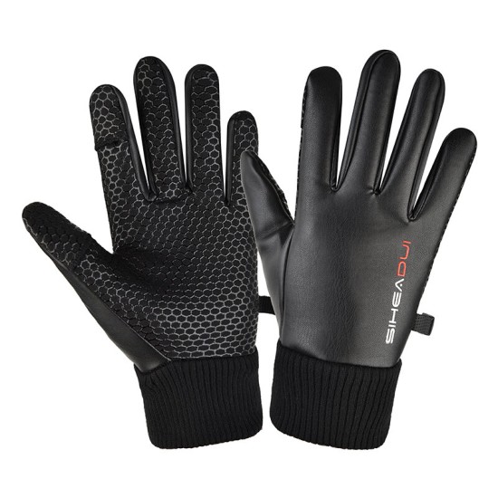 Men's insulated, anti-slip telephone gloves - black Men's insulated, anti-slip telephone gloves - black
