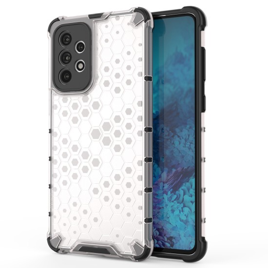 Honeycomb case armored cover with a gel frame for Samsung Galaxy A73 transparent Honeycomb case armored cover with a gel frame for Samsung Galaxy A73 transparent