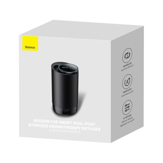 Baseus car diffuser atomizer car air freshener for drink holder black with a set of fragrances (white tea / juicy peach) + 1m USB-C power cable Baseus car diffuser atomizer car air freshener for drink holder black with a set of fragrances (white tea / juicy peach) + 1m USB-C power cable