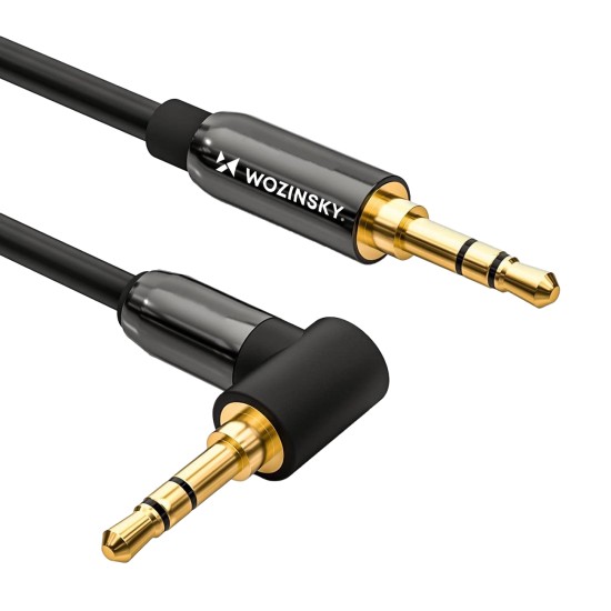 Wozinsky AUX Cable Angled (Male-Male) Mini Jack Cable 1.5m Black Wozinsky AUX Cable Angled (Male-Male) Mini Jack Cable 1.5m Black