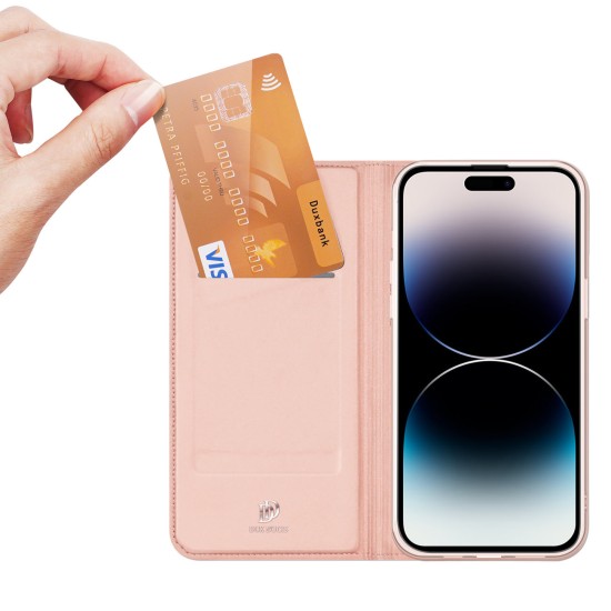 Dux Ducis Skin Pro Wallet Case for iPhone 15 Pro - Pink Dux Ducis Skin Pro Wallet Case for iPhone 15 Pro - Pink
