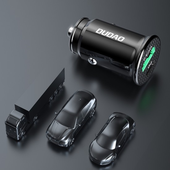 DUDAO FAST USB + TYPE C CAR CHARGER  BLACK (R3PRO)