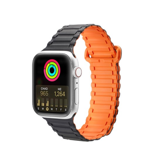 Dux Ducis Strap (Armor Version) Apple Watch SE Strap, 9, 8, 7, 6, 5, 4, 3, 2, 1 (41, 40, 38 mm) Silicone Magnetic Band Bracelet Black/Orange Dux Ducis Strap (Armor Version) Apple Watch SE Strap, 9, 8, 7, 6, 5, 4, 3, 2, 1 (41, 40, 38 mm) Silicone Magnetic Band Bracelet Black/Orange