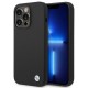 BMW Silicone Metal Logo Case for iPhone 14 Pro Max - Black