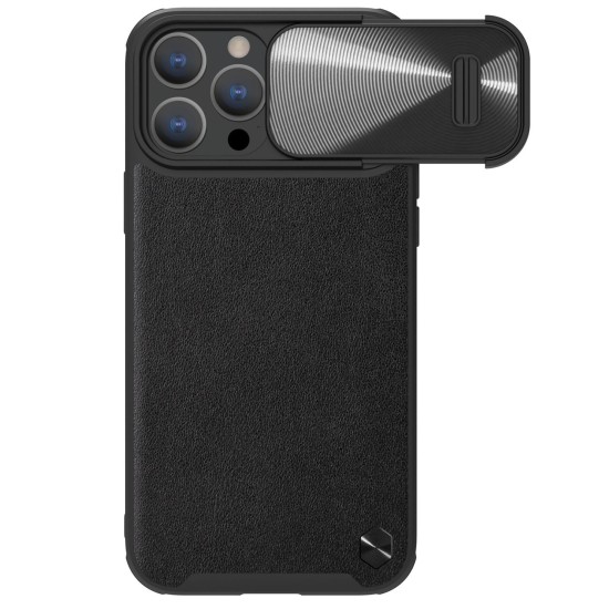 Nillkin CamShield Leather S Case iPhone 14 Pro Max case with camera cover black Nillkin CamShield Leather S Case iPhone 14 Pro Max case with camera cover black
