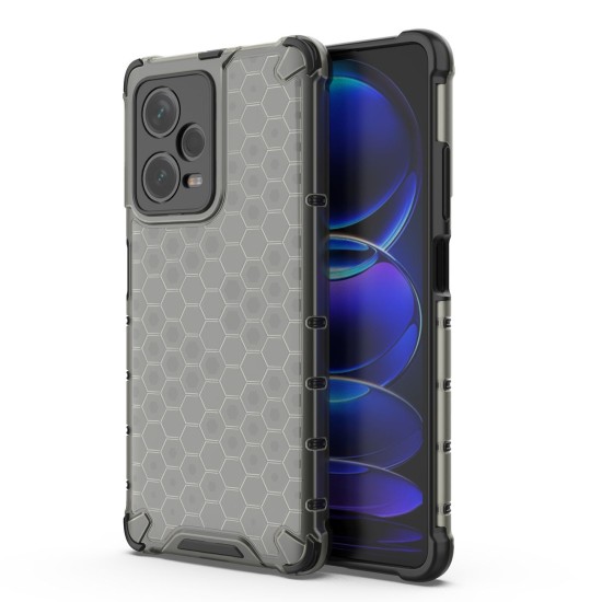 Honeycomb case for Xiaomi Redmi Note 12 Pro+ armored hybrid cover black Honeycomb case for Xiaomi Redmi Note 12 Pro+ armored hybrid cover black