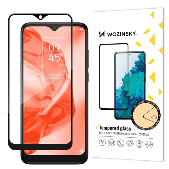 Wozinsky super durable Full Glue tempered glass full screen with Case Friendly TCL 205 black frame Wozinsky super durable Full Glue tempered glass full screen with Case Friendly TCL 205 black frame