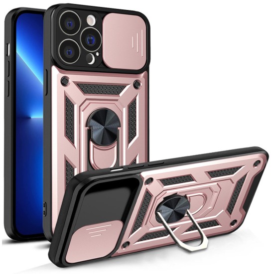 Hybrid Armor Camshield case for iPhone 13 Pro armored case with camera cover pink Hybrid Armor Camshield case for iPhone 13 Pro armored case with camera cover pink