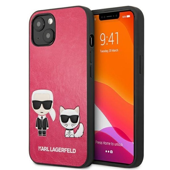 Karl Lagerfeld Ikonik Karl&amp;amp;Choupette iPhone 13 mini case - fuchsia