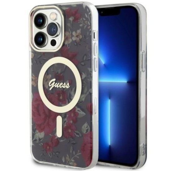 Guess GUHMP14XHCFWSA iPhone 14 Pro Max 6.7" green/khaki hardcase Flower MagSafe Guess GUHMP14XHCFWSA iPhone 14 Pro Max 6.7" green/khaki hardcase Flower MagSafe