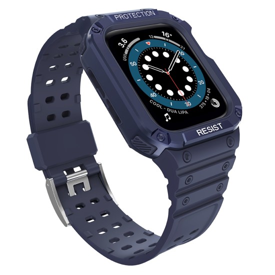 Protect Strap Band for Apple Watch 42/44/45mm Armored Case Strap - Blue Protect Strap Band for Apple Watch 42/44/45mm Armored Case Strap - Blue