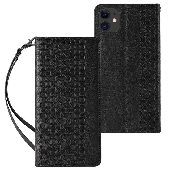 Magnet Strap Case for iPhone 13 Pouch Wallet + Mini Lanyard Pendant Black Magnet Strap Case for iPhone 13 Pouch Wallet + Mini Lanyard Pendant Black
