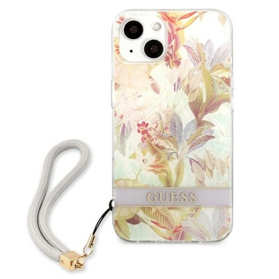 Guess GUHCP13MHFLSU iPhone 13 6.1" purple/purple hardcase Flower Strap Guess GUHCP13MHFLSU iPhone 13 6.1" purple/purple hardcase Flower Strap