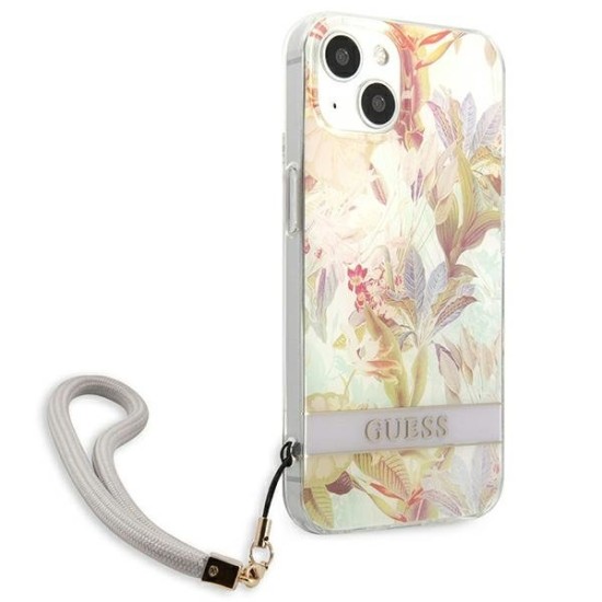 Guess GUHCP13MHFLSU iPhone 13 6.1" purple/purple hardcase Flower Strap Guess GUHCP13MHFLSU iPhone 13 6.1" purple/purple hardcase Flower Strap