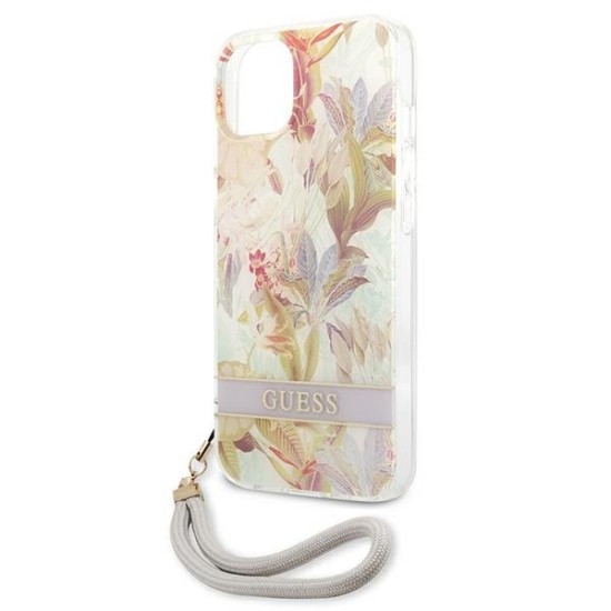 Guess GUHCP13MHFLSU iPhone 13 6.1" purple/purple hardcase Flower Strap Guess GUHCP13MHFLSU iPhone 13 6.1" purple/purple hardcase Flower Strap