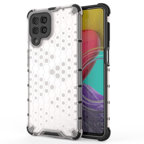 Honeycomb case armored cover with a gel frame for Samsung Galaxy M53 5G transparent Honeycomb case armored cover with a gel frame for Samsung Galaxy M53 5G transparent