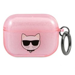 Karl Lagerfeld Glitter Choupette Case for AirPods 3 - Pink