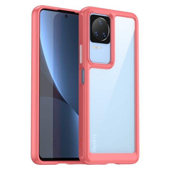 Outer Space Case Xiaomi Poco F4 5G cover with a flexible frame red Outer Space Case Xiaomi Poco F4 5G cover with a flexible frame red