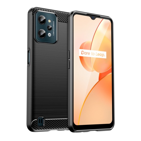 Carbon Case case for Realme C31 flexible silicone carbon cover black Carbon Case case for Realme C31 flexible silicone carbon cover black