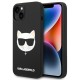Karl Lagerfeld KLHMP14SSLCHBK iPhone 14 6.1 "hardcase black / black Silicone Choupette Head Magsafe Karl Lagerfeld KLHMP14SSLCHBK iPhone 14 6.1 "hardcase black / black Silicone Choupette Head Magsafe