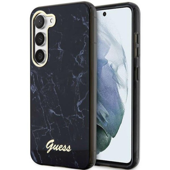 Guess GUHCS23MPCUMAK S23 +S916 black/black hardcase Marble Guess GUHCS23MPCUMAK S23 +S916 black/black hardcase Marble