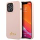 Guess GUHCP13XLSLMGLP iPhone 13 Pro Max 6.7" light pink/light pink hardcase Silicone Script Gold Logo Guess GUHCP13XLSLMGLP iPhone 13 Pro Max 6.7" light pink/light pink hardcase Silicone Script Gold Logo
