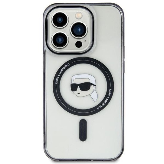 Karl Lagerfeld KLHMP15SHKHNOTK iPhone 15 6.1" transparent hardcase IML Karl`s Head MagSafe Karl Lagerfeld KLHMP15SHKHNOTK iPhone 15 6.1" transparent hardcase IML Karl`s Head MagSafe