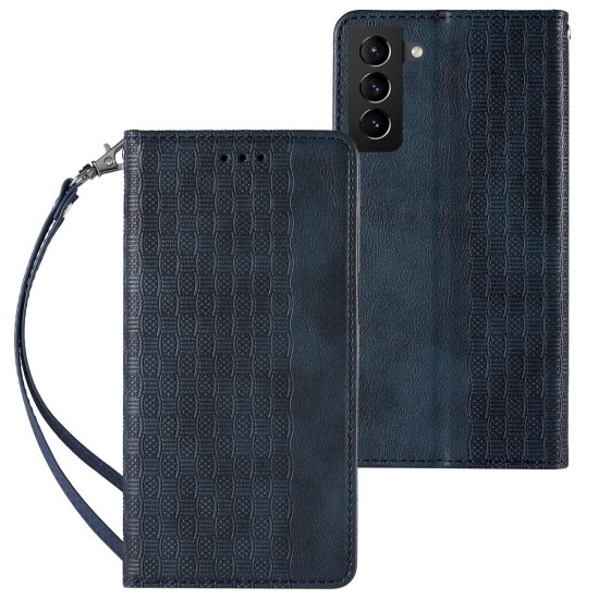 Magnet Strap Case Case for Samsung Galaxy S22 + (S22 Plus) Pouch Wallet + Mini Lanyard Pendant Blue Magnet Strap Case Case for Samsung Galaxy S22 + (S22 Plus) Pouch Wallet + Mini Lanyard Pendant Blue