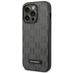 Karl Lagerfeld KLHCP14XSAKLHPG iPhone 14 Pro Max 6,7 "hardcase gray / gray Saffiano Mono Metal Logo Karl Lagerfeld KLHCP14XSAKLHPG iPhone 14 Pro Max 6,7 "hardcase gray / gray Saffiano Mono Metal Logo