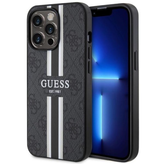 Guess GUHMP13LP4RPSK iPhone 13 Pro / 13 6.1" black/black hardcase 4G Printed Stripes MagSafe Guess GUHMP13LP4RPSK iPhone 13 Pro / 13 6.1" black/black hardcase 4G Printed Stripes MagSafe